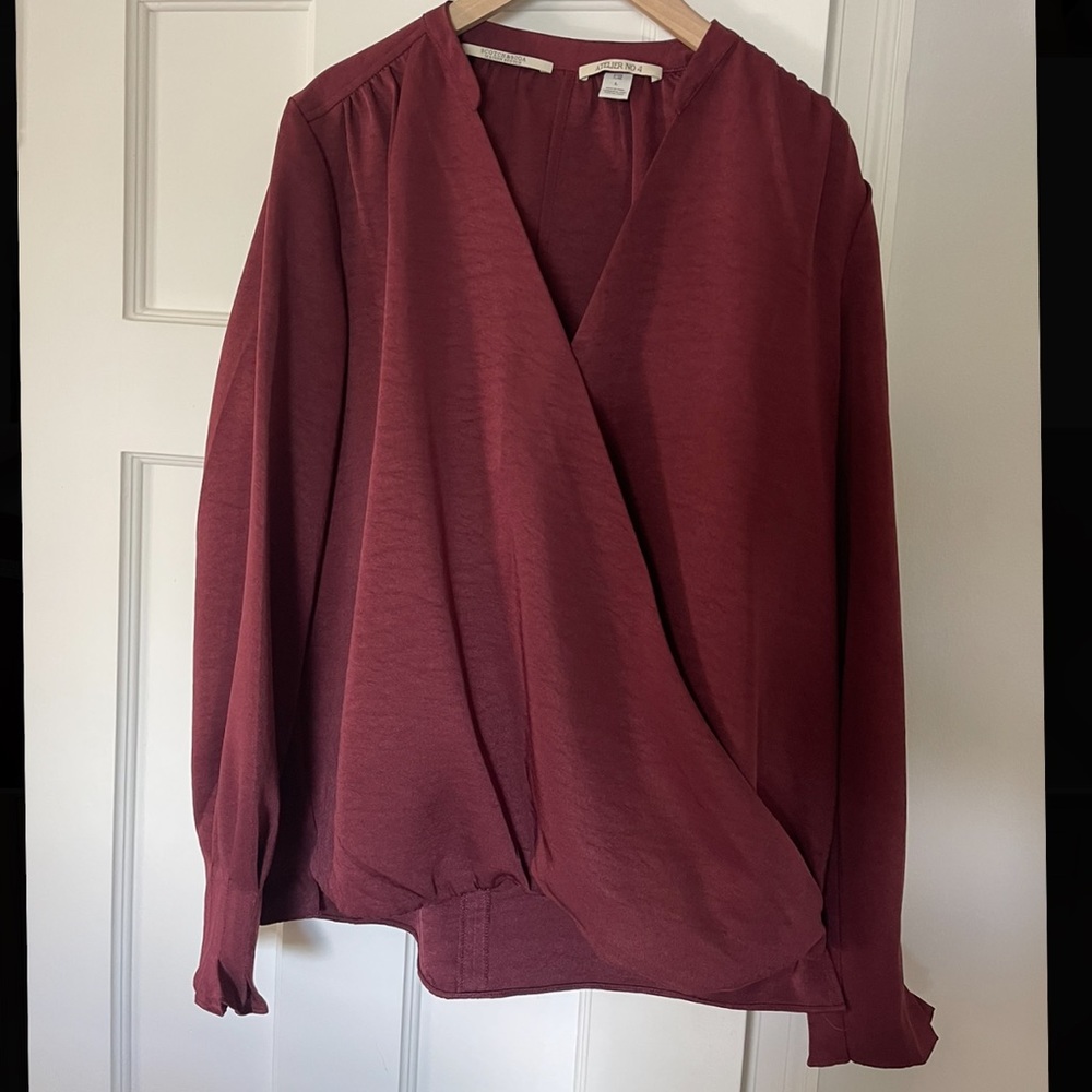Scotch & Soda | Maroon Silk Shirt - Size Large